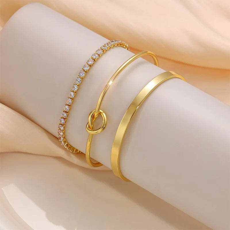 Luxora Gold-Plated Bracelet Set